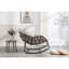 Chaise berçante confortable et spacieuse pour le jardin ou le salon - Coussin beige moelleux
