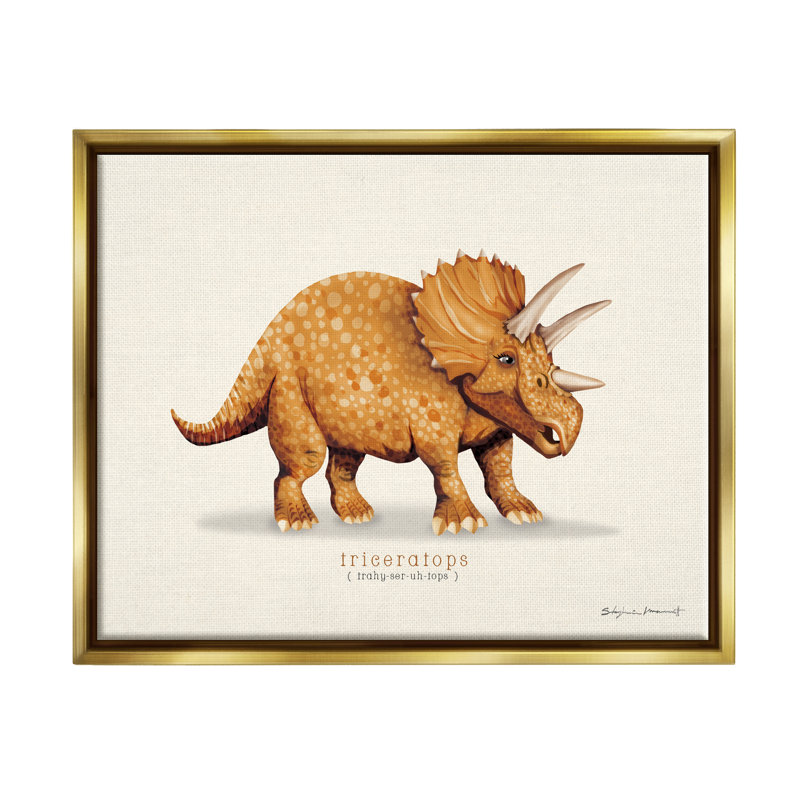 «Triceratops Dinosaur» informatif par Sally Swatland - impression, H 25 po x l 31 po x P 1,7 po