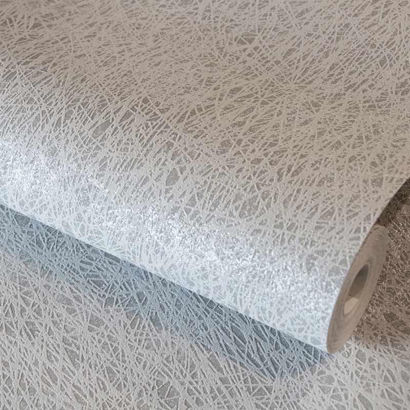 Lilliani Holistic Metallic Abstract Texture 10.05m x 53cm Wallpaper Roll, Grey