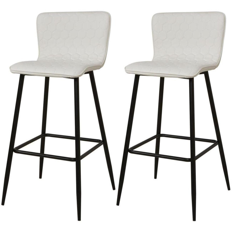 Choquette Upholstered and Faux Leather Bar Stool, White