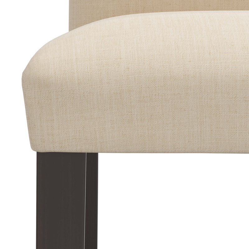 Tabouret de bar et de comptoir Hadrien, Tabouret de comptoir (siège d'une hauteur de 26 p, Lin classique, Bois noir