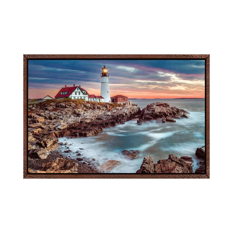Cape Elizabeth Stormy Sunrise, Portland Maine New England by Susanne Kremer - Print on Canvas, 152.5 cm H x 101.5 cm W