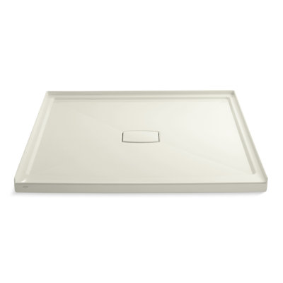 Base de douche en alcôve en acrylique à seuil simple 60 po x 60 po Archer®, drain central