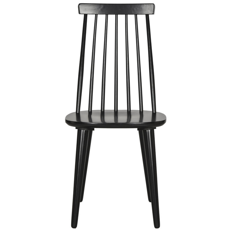 Arikara 44.96cm H Solid Wood Windsor Back Side Chair, Black