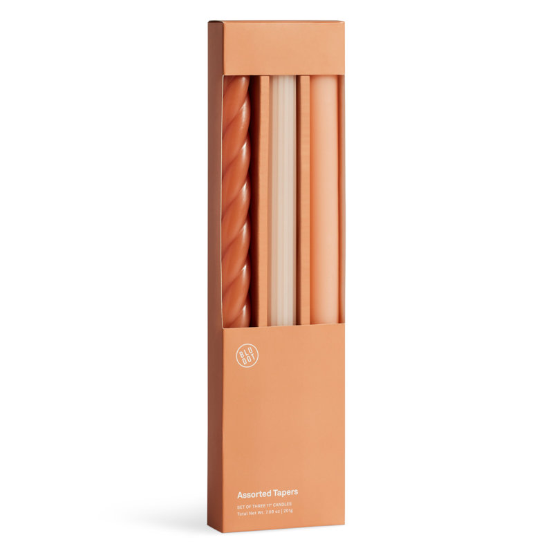 Blu Dot Taper Candle Set, Orange/Pink