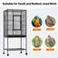 Grande cage à oiseaux de 160 cm de hauteur avec tablette de rangement amovible pour perroquets Conures Lovebird Cockatie