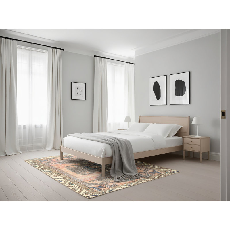 Tapis oriental brun / beige / orange, Rectangle 5 pi x 7 pi