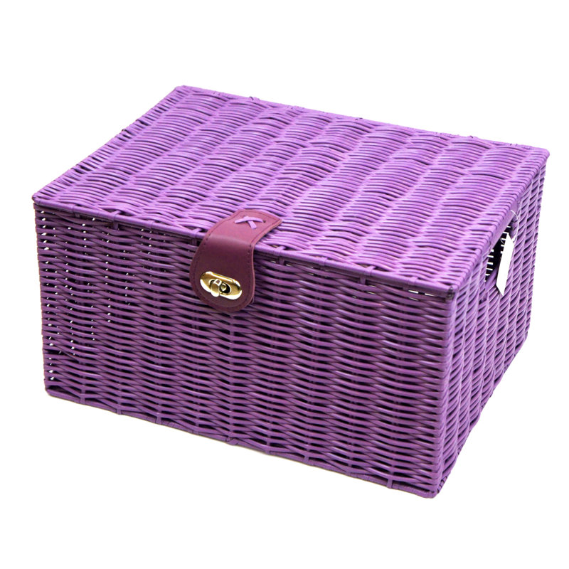 Brambly Cottage Plastic Decorative Basket, Purple, 18cm H x 35.5cm W x 28cm D