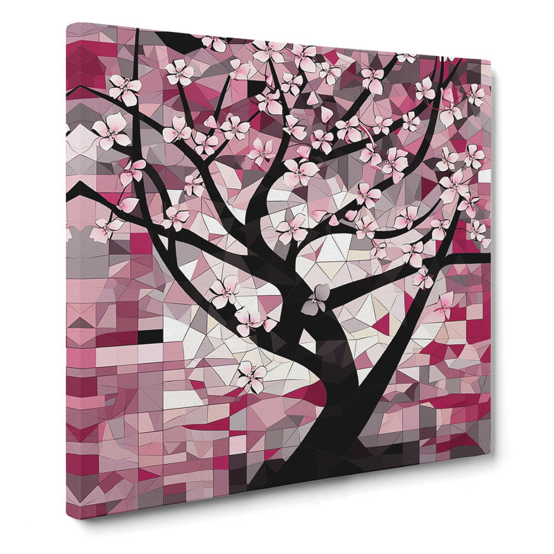 Cherry Blossom Tree Constructivism No.1 - Print, 50cm H x 50cm W x 3cm D