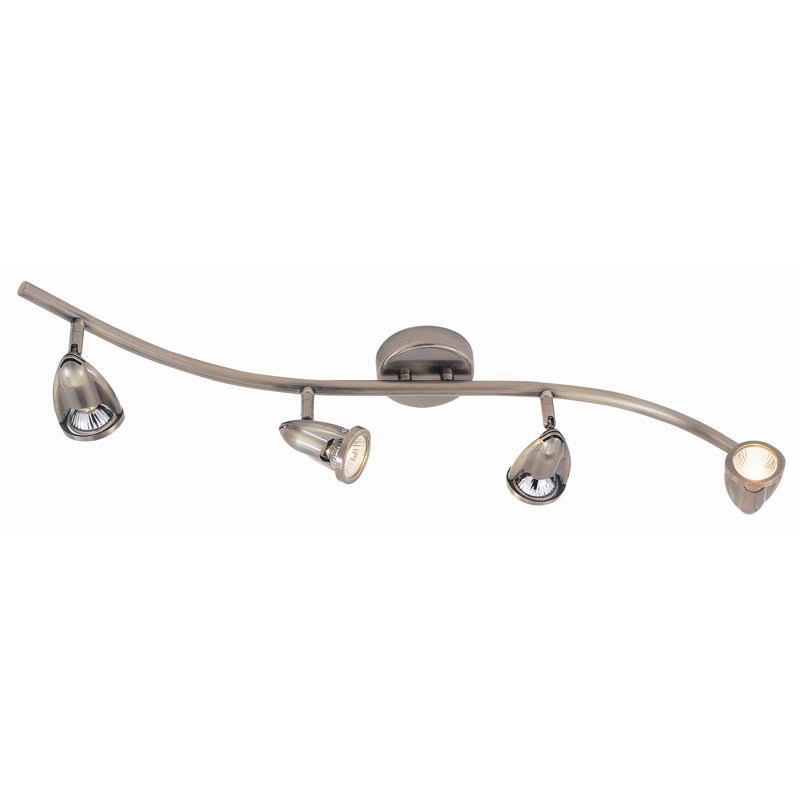 Ensemble de rail d’éclairage 4 lumières bloxom, Nickel brossé