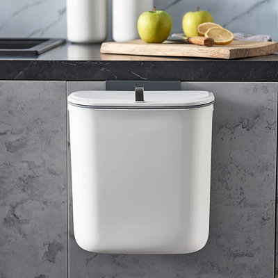 Aglaia Plastic Sliding Lid Kitchen Trash Can - 2.5L