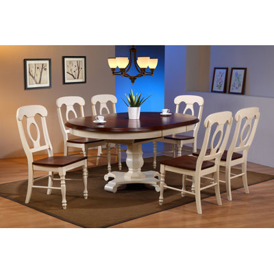 Azura 6 - Person Solid Wood Top Pedestal Dining Set