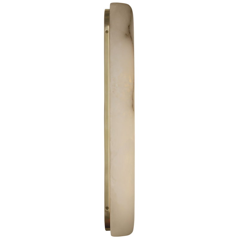 Kelly Wearstler Formosa 26" Linear Sconce, 25.75" H x 4.75" W x 3.25" D, Alabaster/Antique-Burnished Brass, 1600 W