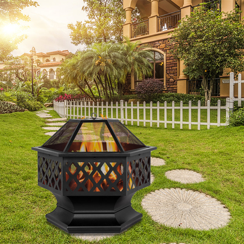 Hexagon Steel Smokeless Fire Pit