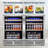 48" Beverage Refrigerator 360 Can Dual Zone Built-in Split Beer Cooler with Four Handles