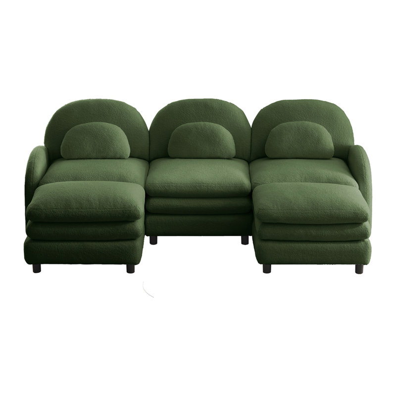 Canapé 3 places Teddy, H 35,41 po x l 98,21 po x P 55,51 po, Vert