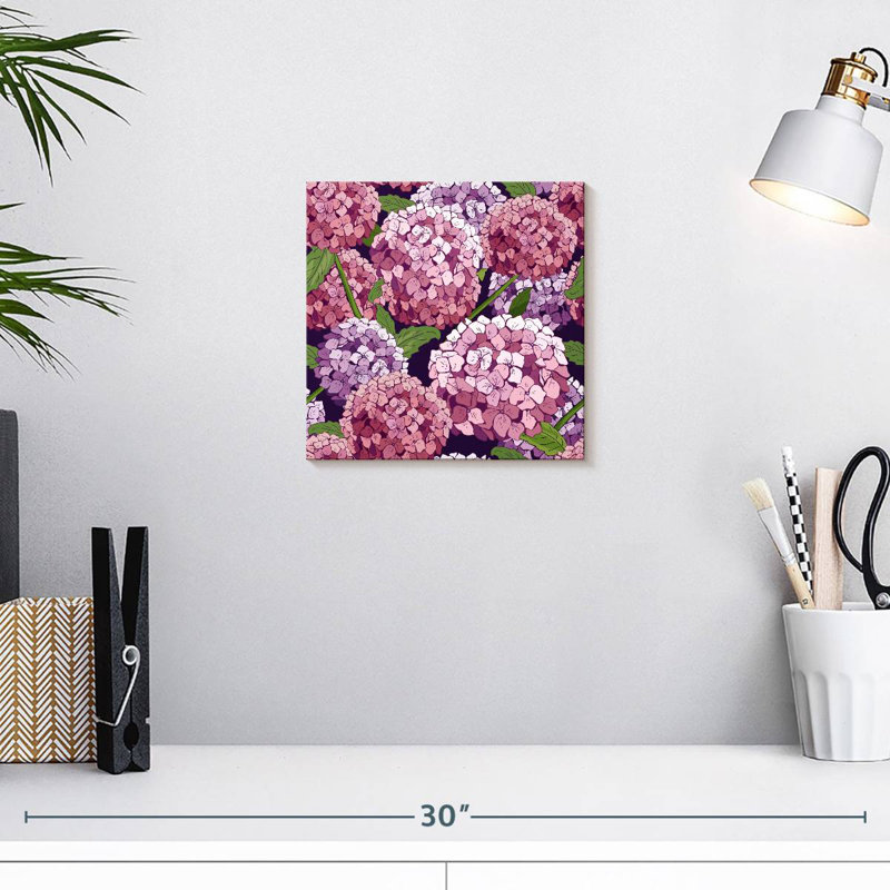 Hortensias roses et mauves Harnek, H 10 po x l 10 po