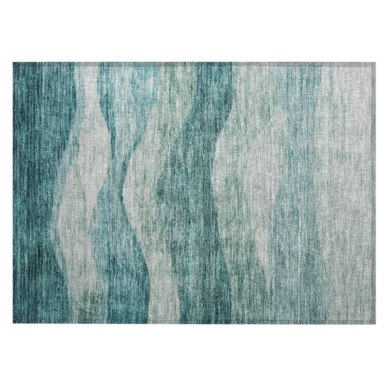Machine Washable Indoor/Outdoor Chantille ACN1141 Seafoam Rug, Rectangle 1'8" x 2'6"
