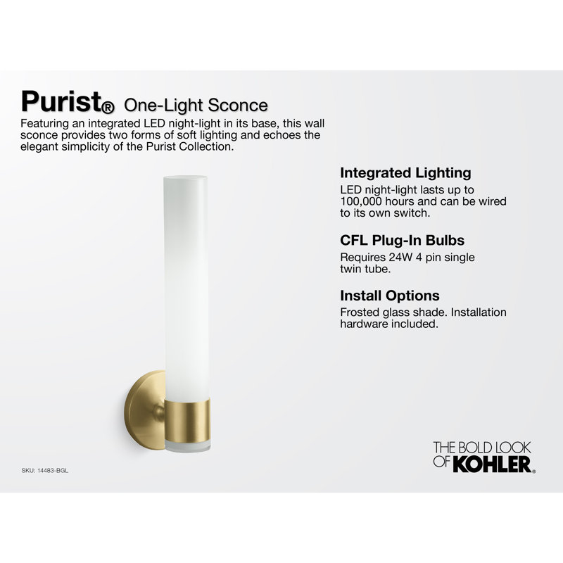 Purist 16.88 In. One-Light Sconce, Titanium