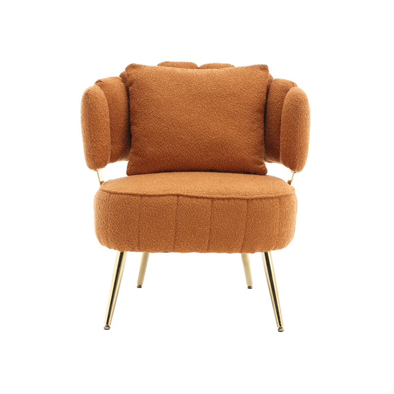 Fauteuil d'appoint rembourré Boucle, Orange