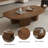 47.4" Modern Brown Coffee Table For Living Room With Three Legs, Solid Wood Veneer-1427329335