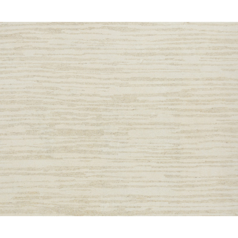 Hand Knotted Wool Area Rug in Ivory And Beige