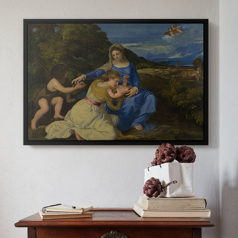 La Madone Aldobrandini, 1532 - Titien (Tiziano Vecelli) - Toile tendue avec châssis, 16 x 24, Noyer