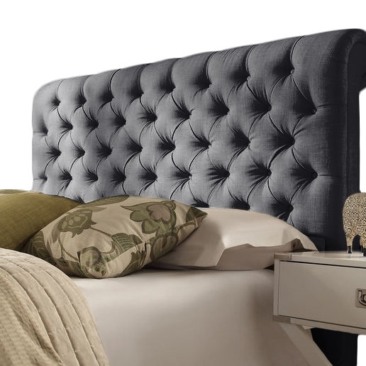 Upholstered Headboard, Double (4'6), Naples Velvet, Blue