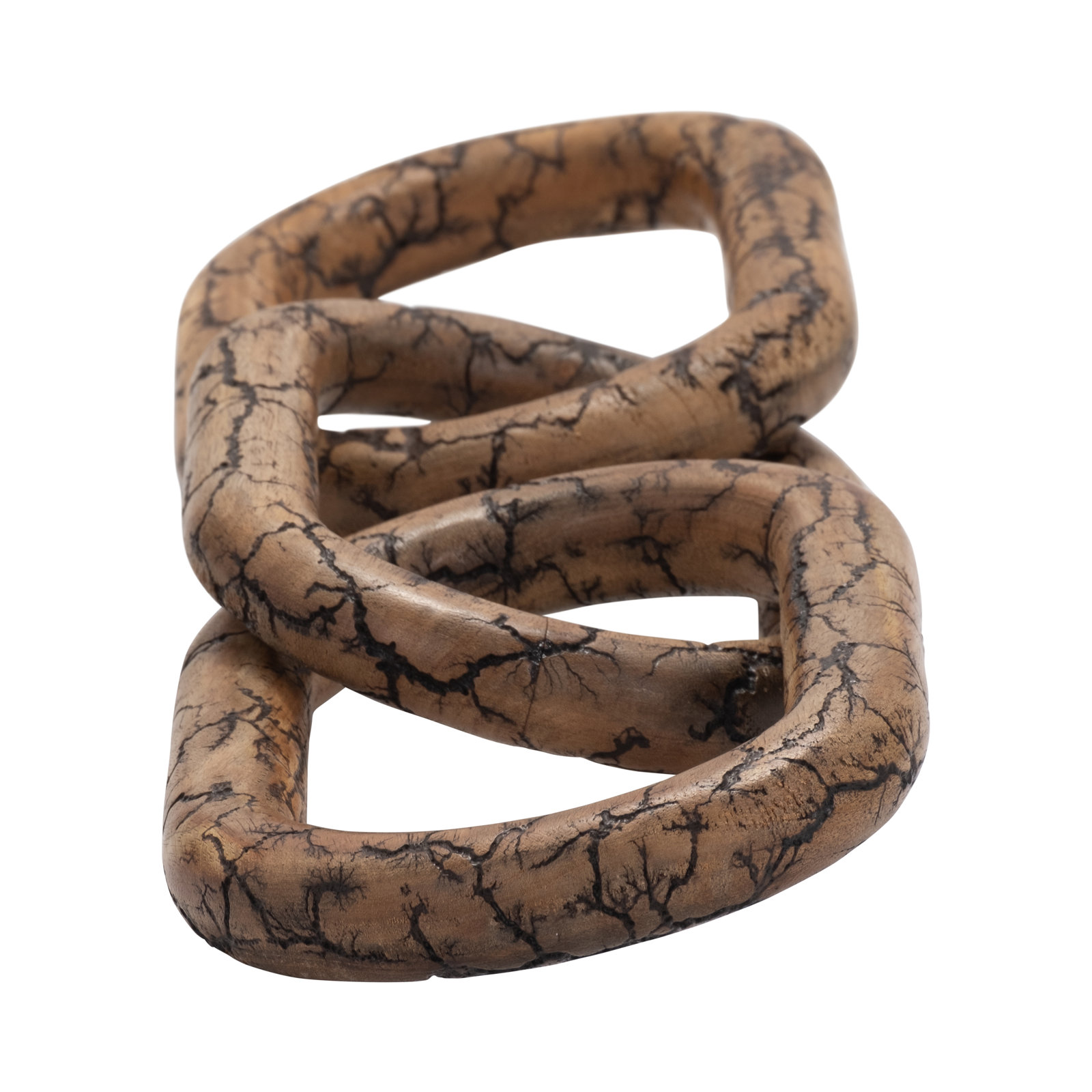 Pinehurst Marble Chain Link Decorative Object, Light Brown, 1"H x 29"W x 7"D