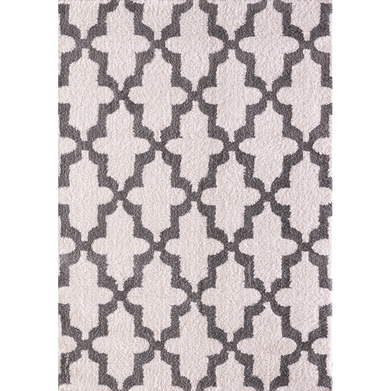 Tapis blanc/argenté Kempf, Rectangle 9 pi 2 po x 12 pi 10 po
