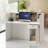 Nahjae Rectangle Synthetic Laminate Reception Desk with Filing Cabinet