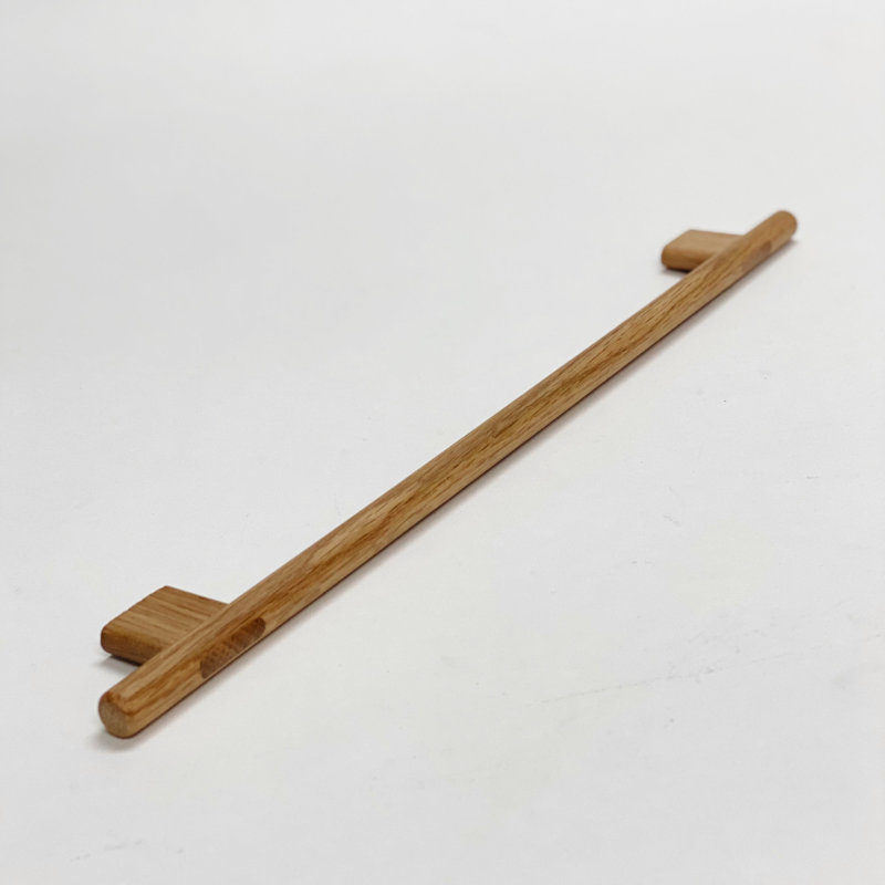 Lacquered Oak Wood "Join" 12-5/8" Center to Center Cabinet Handle