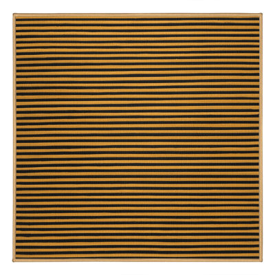 Tapis brun à rayures horizontales lavable à la machine