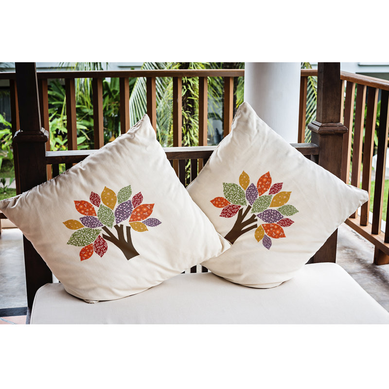 Housse et insert de coussin décoratif en polyester pour intérieur / extérieur E par Design, 16 po x 16 po, Oignon vert