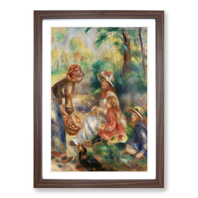 Apple Vendor by Pierre-Auguste Renoir - Picture Frame Painting, 90cm H x 65cm W x 2cm D, Walnut