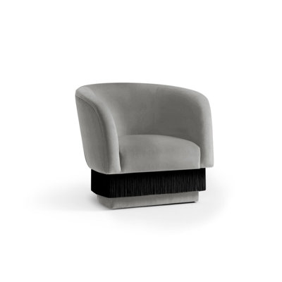 Fauteuil demi-tonneau en velours La Folie