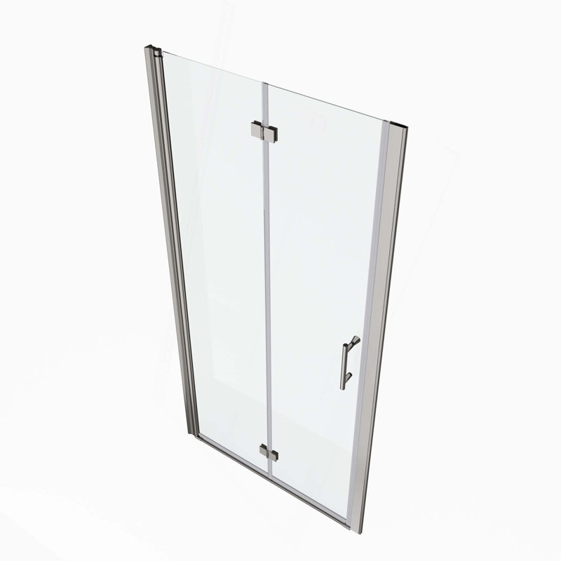 Universal Pivot Shower Door,Open Outside,With 1/4" Tempered Glass, Chrome
