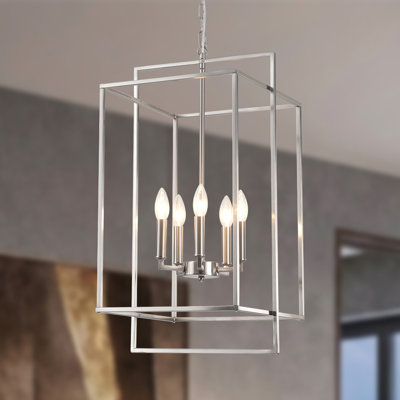 5 - Light Dimmable Lantern Square/Rectangle Chandelier