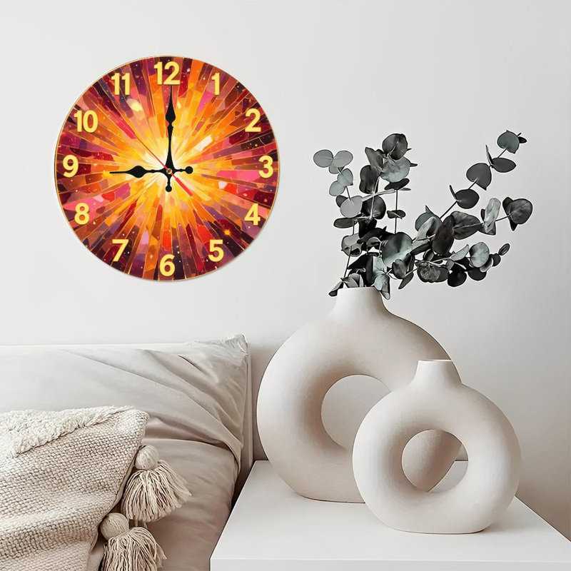 horloge mosaïque rayonnante
