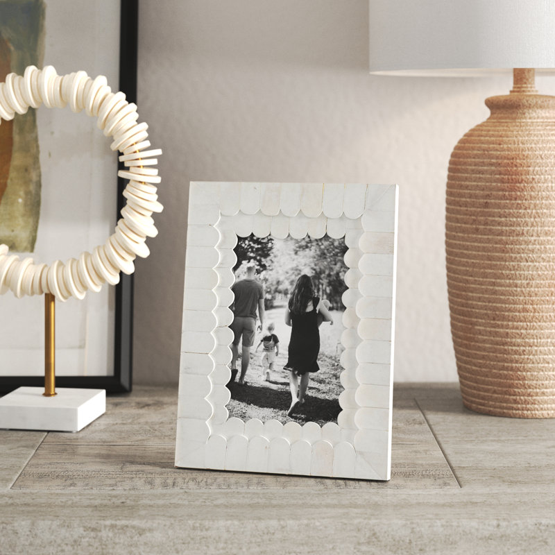 Langham White Bone Embossed Picture Frame