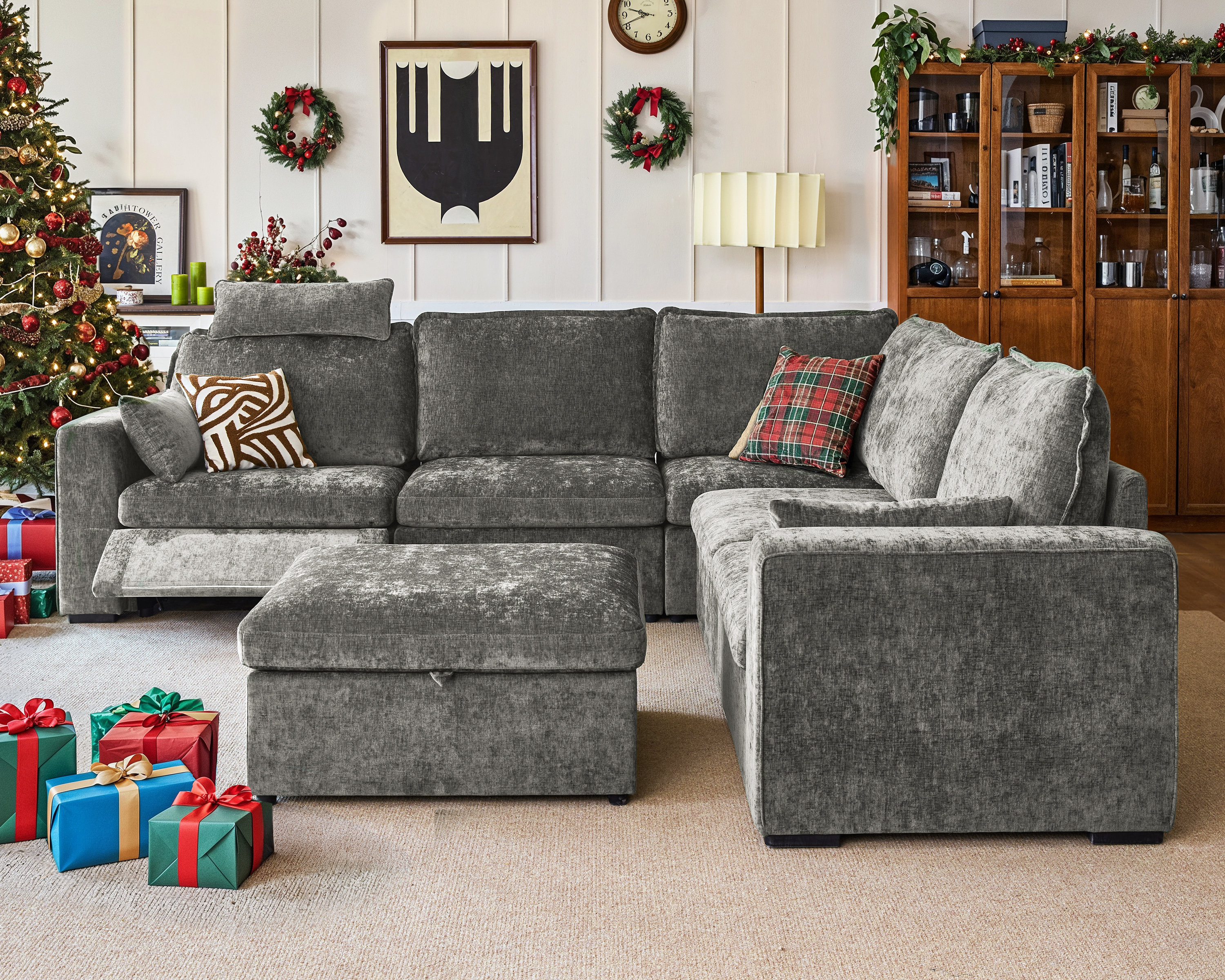 Latitude Run® 6 Seater Chenille Oversized Modular Sectional Sofa With ...