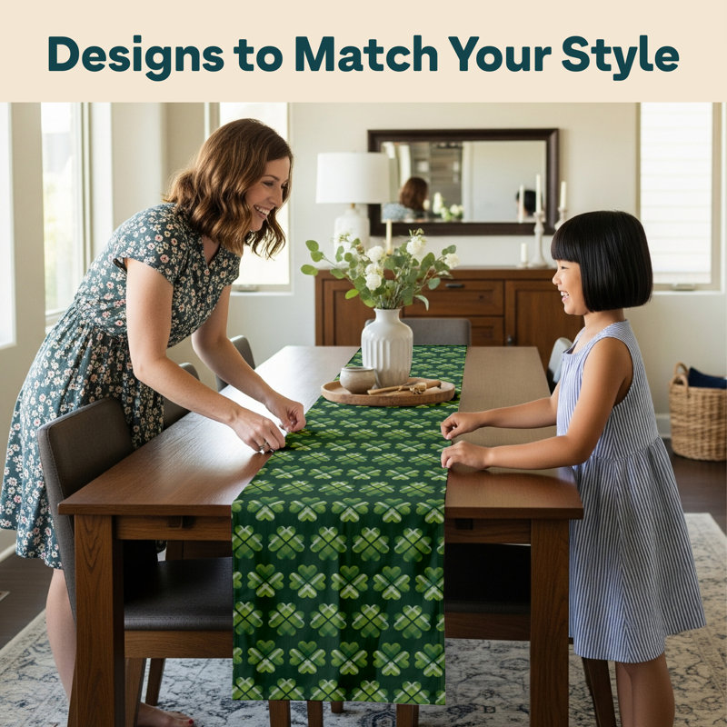 Jonney 4 Leaf Clover Plaid Table Runner, 72" x 12"