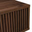 Table basse avec porte coulissante en noyer moderne 39,4 po Adonia
