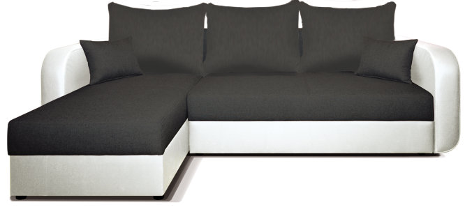 Mali 5 Seater Sofa Bed, White/Black