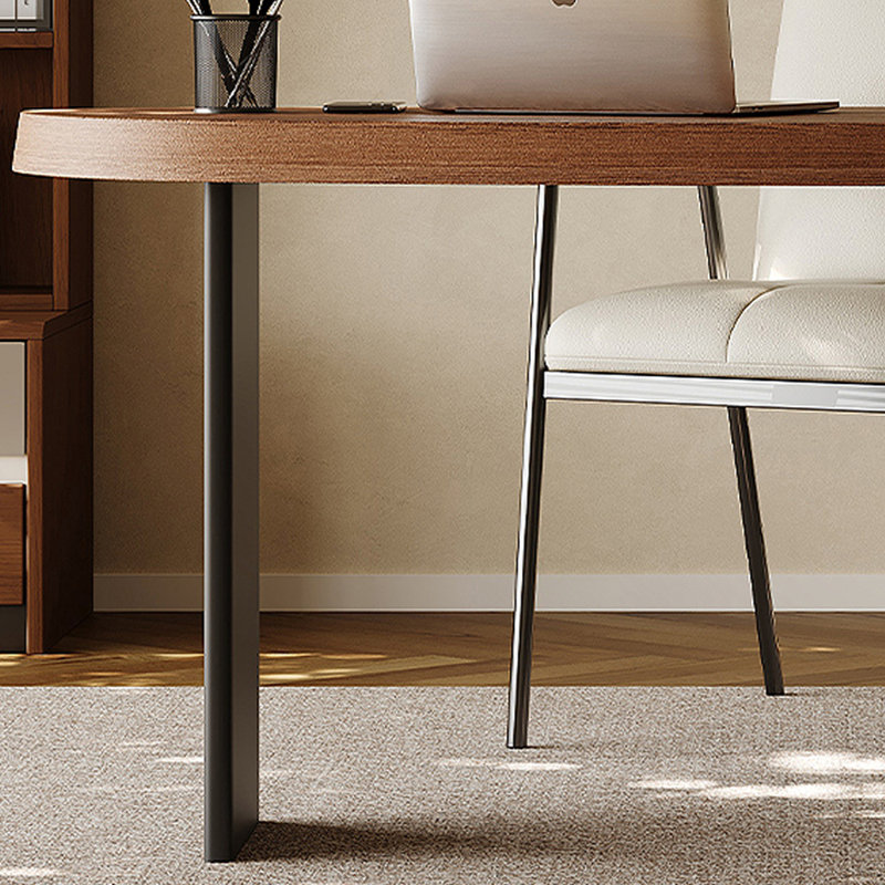 Bureau de style minimaliste de forme irrégulière, Brun