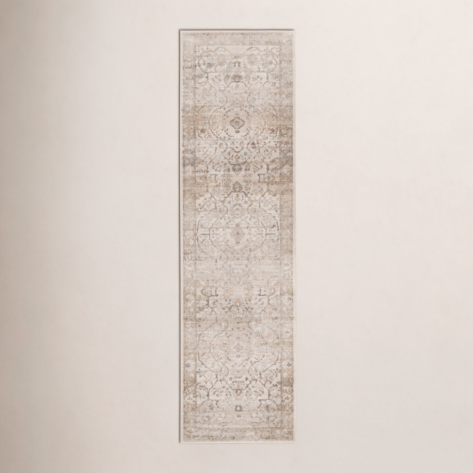 Lynnette Gray Beige Oriental Rug, Runner 2'2" x 8'