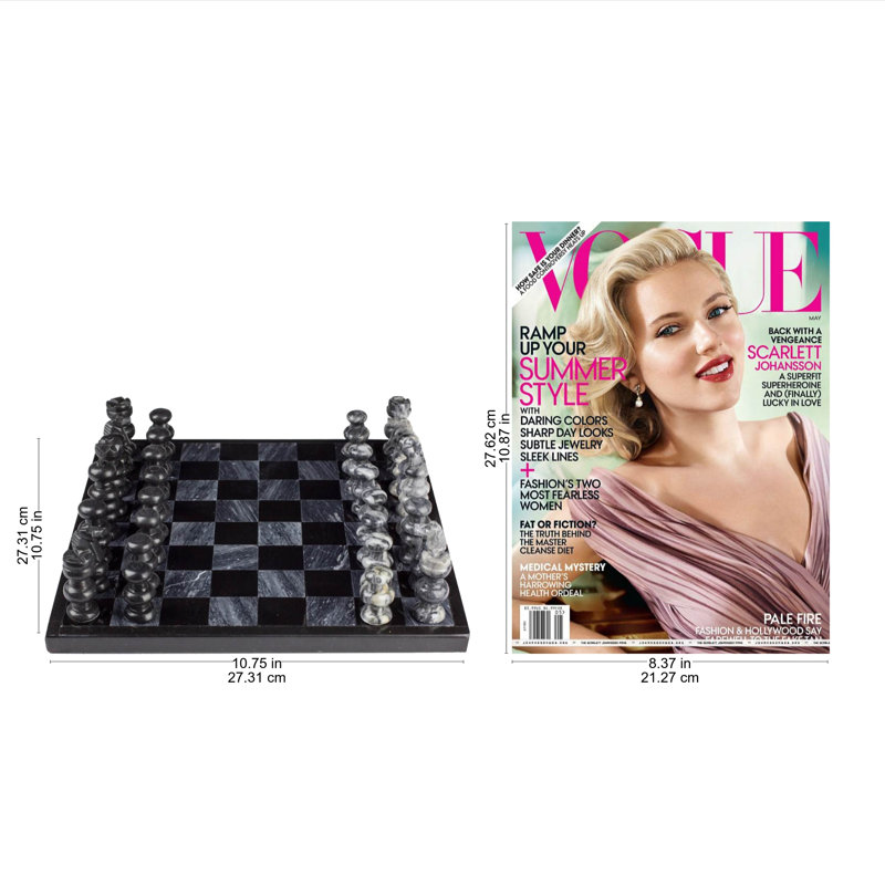 Besaw Mercer41 Handmade 10.75'' L Stone Chess Game Set