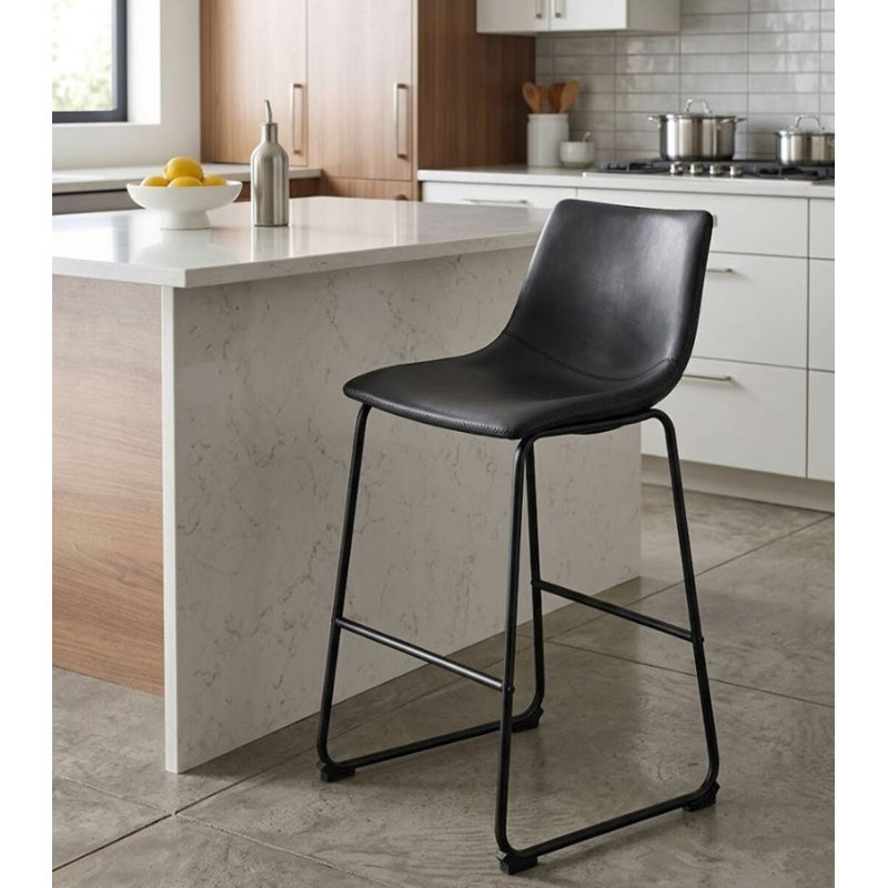 Tabouret en similicuir Daylesford, Tabouret de comptoir (siège d'une hauteur de 26 p
