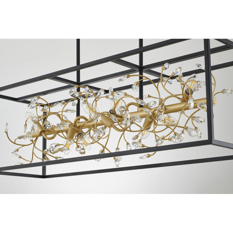 Narvel 8 - Light Iron Dimmable Kitchen Island Square / Rectangle Chandelier