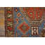 Light Sky Blue Color Antique Caucasian Small Scatter Size Wool Kazak Rug